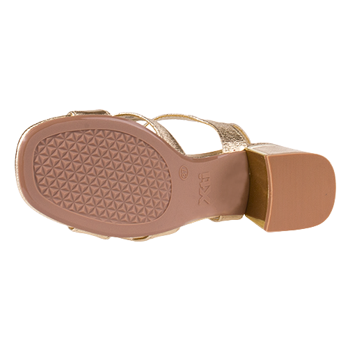 XTI Ladies Block Heeled Sandals - 145344 - Gold