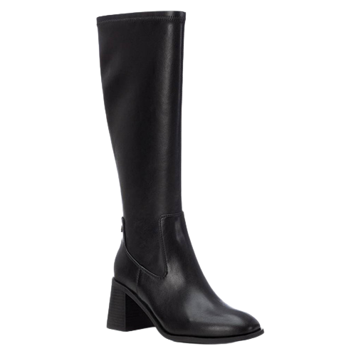 XTI Block Heeled Knee Boots - 143422 - Black