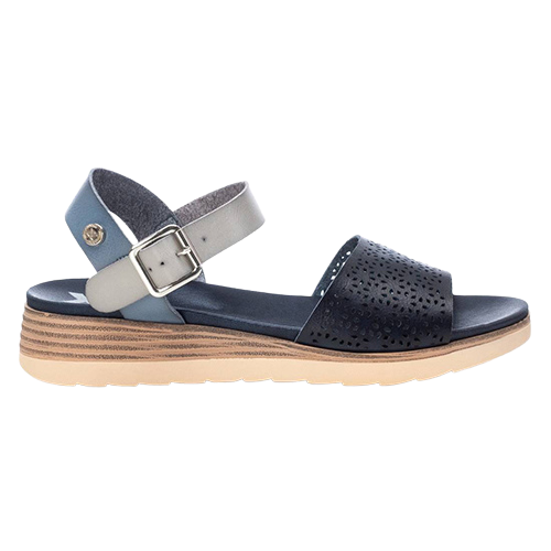 XTI Ladies Low Wedge Sandals - 142886 - Navy
