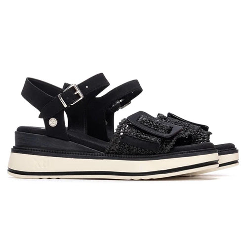 XTI Ladies Wedge Sandals - 145240 - Black