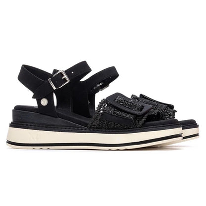 XTI Ladies Wedge Sandals - 145240 - Black