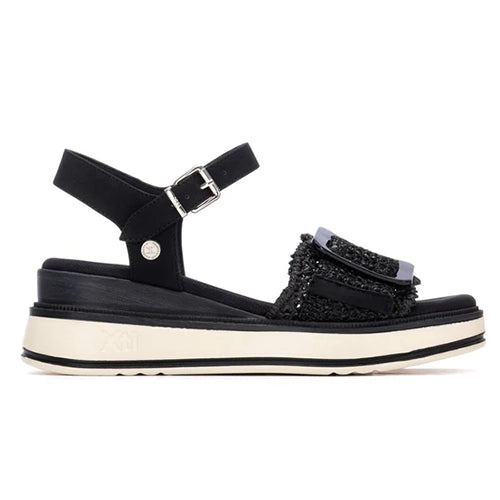 XTI Ladies Wedge Sandals - 145240 - Black