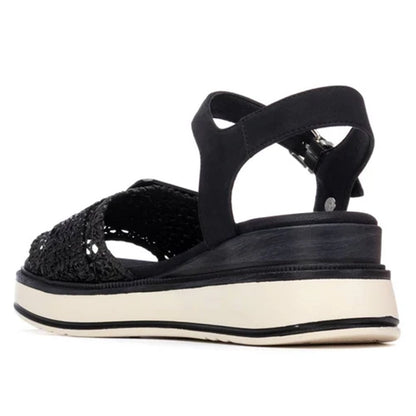 XTI Ladies Wedge Sandals - 145240 - Black