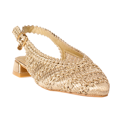 XTI Ladies Slingback Pumps - 145271 - Gold