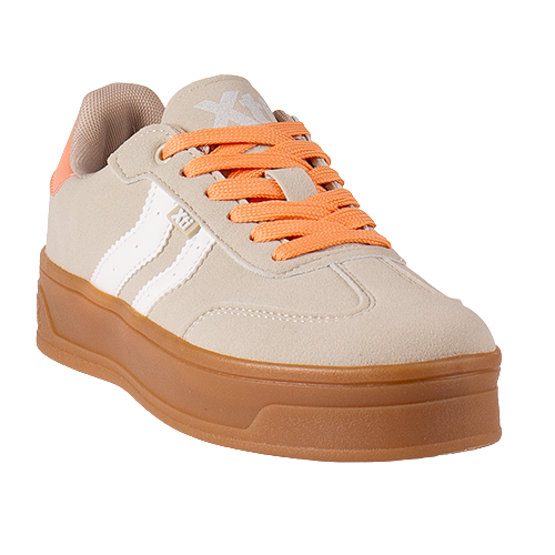 XTI Ladies Trainers - 145016 - Beige/Orange