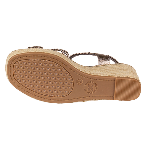 XTI Ladies Wedge Sandals - 145456 - Pewter