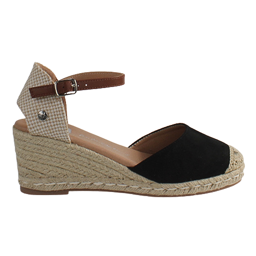 XTI Ladies Wedge Sandal - 140746 - Black
