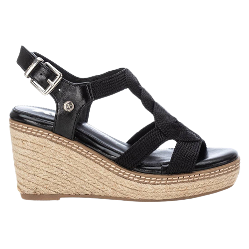 XTI Ladies Wedge Sandals - 142320 - Black