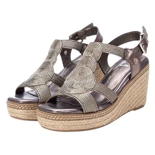 XTI Wedge Sandals - 142320 - Pewter