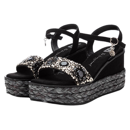 XTI  Wedge Sandals - 142677 - Black