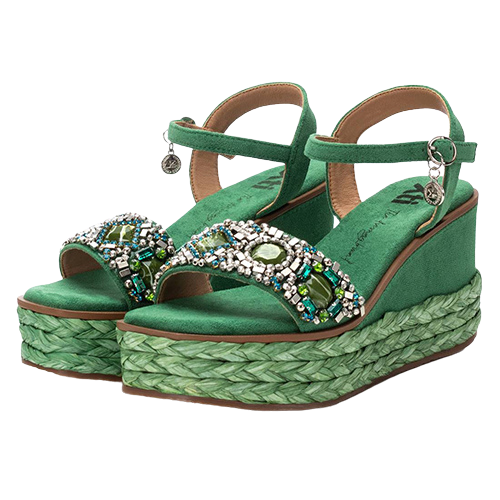 XTI  Wedge Sandals - 142677 - Green