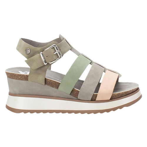 XTI Ladies Wedge Sandals - 142826 - Green