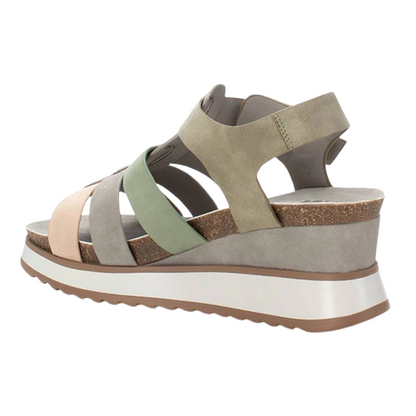 XTI Ladies Wedge Sandals - 142826 - Green