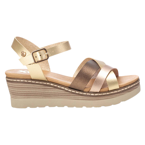XTI Ladies Wedge Sandals - 142853 - Gold