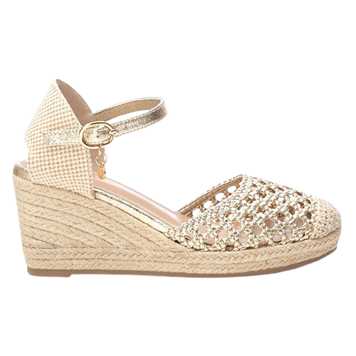 XTI Ladies Wedge Sandals - 142893 - Gold