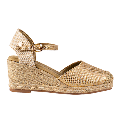 XTI Ladies Wedge Sandals - 145337 - Gold