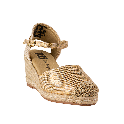 XTI Ladies Wedge Sandals - 145337 - Gold