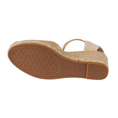 XTI Ladies Wedge Sandals - 145337 - Gold