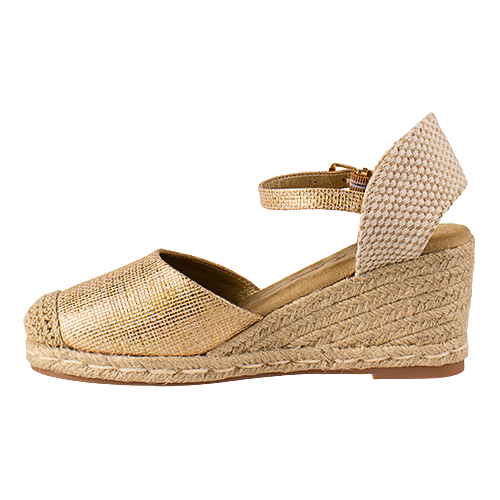 XTI Ladies Wedge Sandals - 145337 - Gold