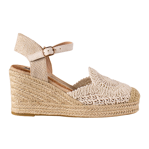 XTI Ladies Wedge Shoes - 145417 - Beige