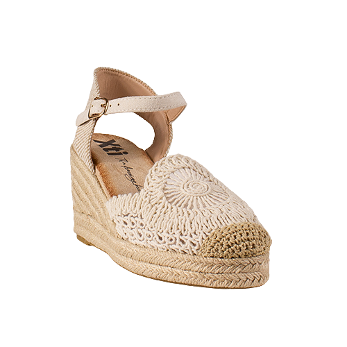 XTI Ladies Wedge Shoes - 145417 - Beige