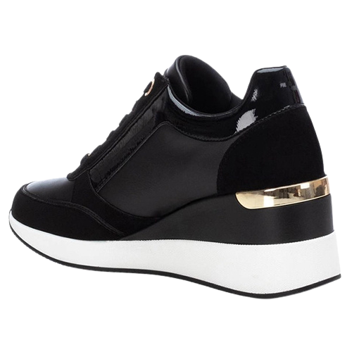 XTI Ladies Wedge Trainers - 141990 - Black