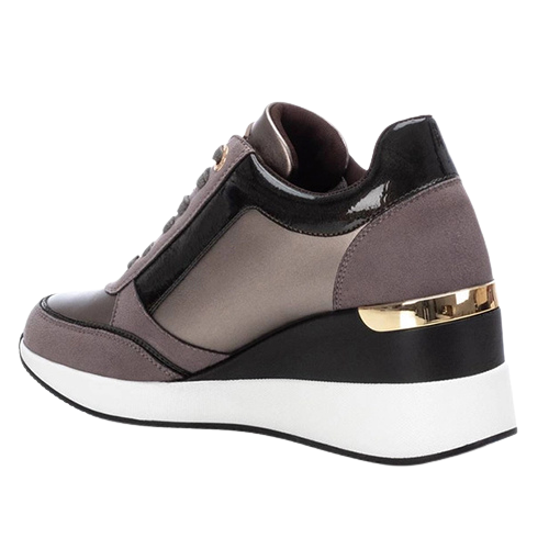 XTI Ladies Wedge Trainers - 141990 - Pewter