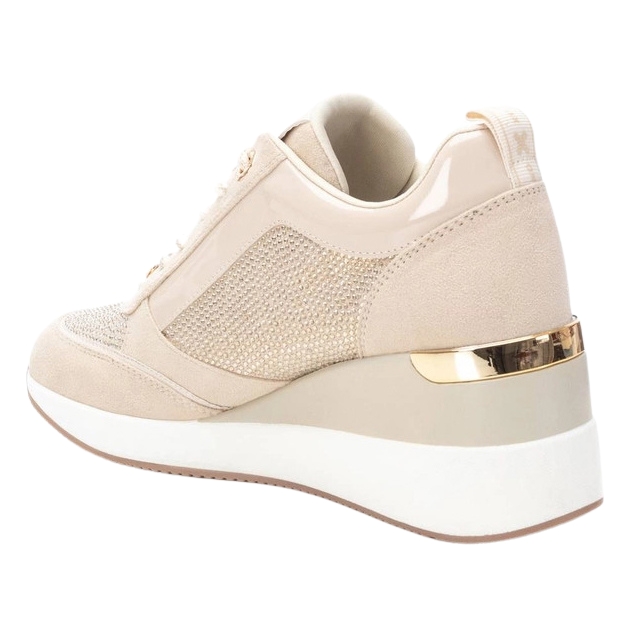 XTI Ladies Wedge Trainers - 142957 - Beige