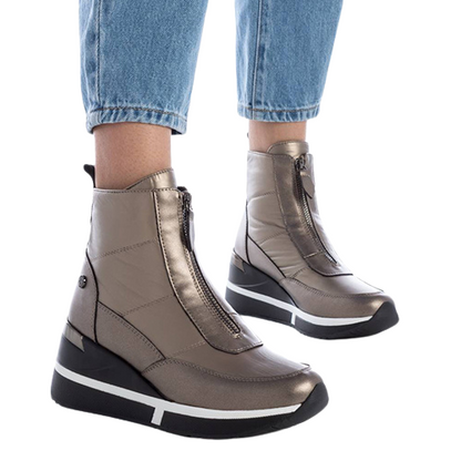 XTI Wedge Ankle Boots - 143079 - Metallic