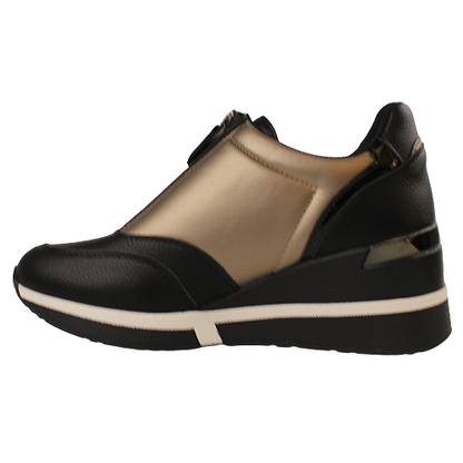 XTI Wedge  Trainers - 143080 - Black/Gold