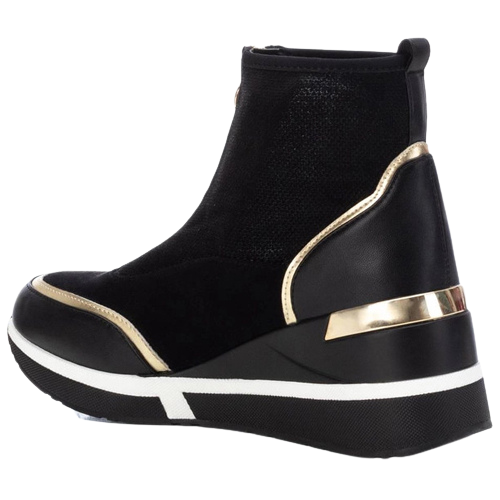 XTI Wedge Ankle Boots - 141795 - Black