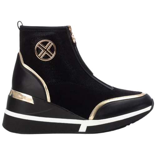 XTI Wedge Ankle Boots - 141795 - Black