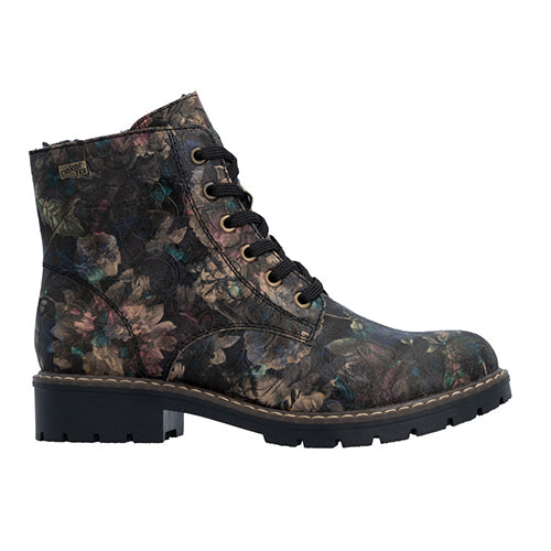 Floral-patterned boot on a white background