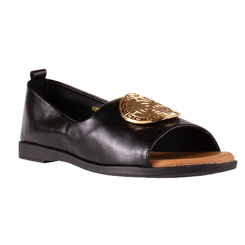 Zanni Flat Sandal - Agtan - Black