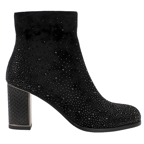 Zanni Block Heeled Ankle Boots - Sharjah - Black