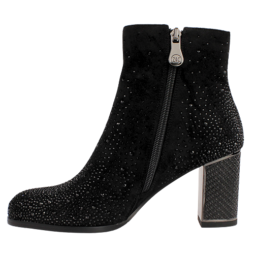 Zanni Block Heeled Ankle Boots - Sharjah - Black