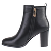 Zanni  Block Heeled Ankle Boots - Tira -Black
