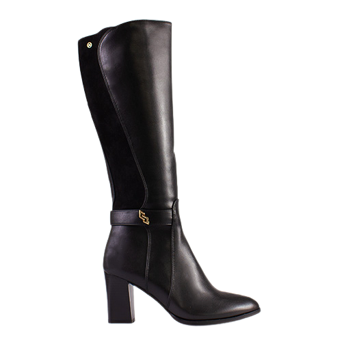 Zanni Block Heeled  Knee Boots - Sukalami One - Black