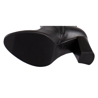 Zanni Block Heeled  Knee Boots - Sukalami One - Black