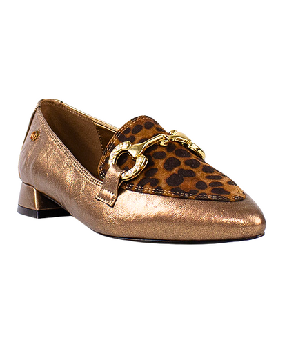 Zanni Ladies Loafers - Dalat One - Gold/Leopard