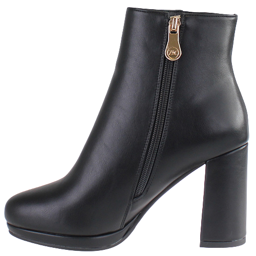 Zanni Block Heeled Platform ankle Boots Balyana Black