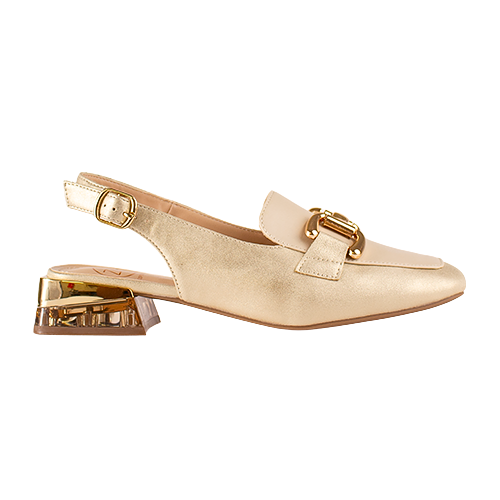 Zanni Ladies Slingback Loafers - Diraz - Gold