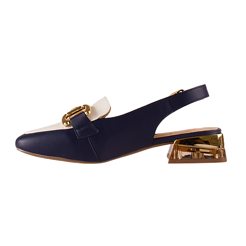 Zanni  Ladies Slingback Loafers - Diraz - Navy/White