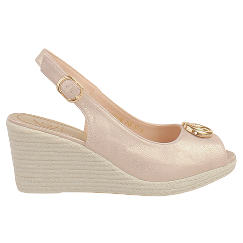 Zanni Ladies Slingback Wedge Sandals - Duytrink One - Gold