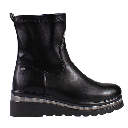 Zanni Ladies Wedge Ankle Boots - Bilecik One - Black