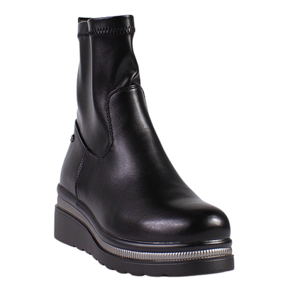 Zanni Ladies Wedge Ankle Boots - Bilecik One - Black