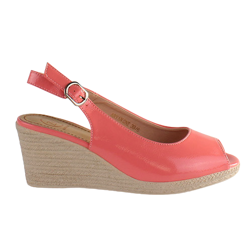 Zanni Ladies Wedge Peep Toes - Aryan - Coral