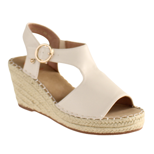 Zanni Ladies Wedge Sandal - Mongolia - Beige