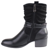 Zanni Block Heeled Ankle Boots - Arad - Black