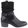 Zanni Block Heeled Ankle Boots - Arad - Black